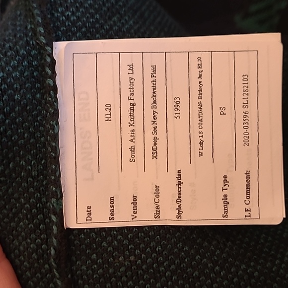 NWOT LAND'S END blackwatch plaid sweater - Picture 3 of 5